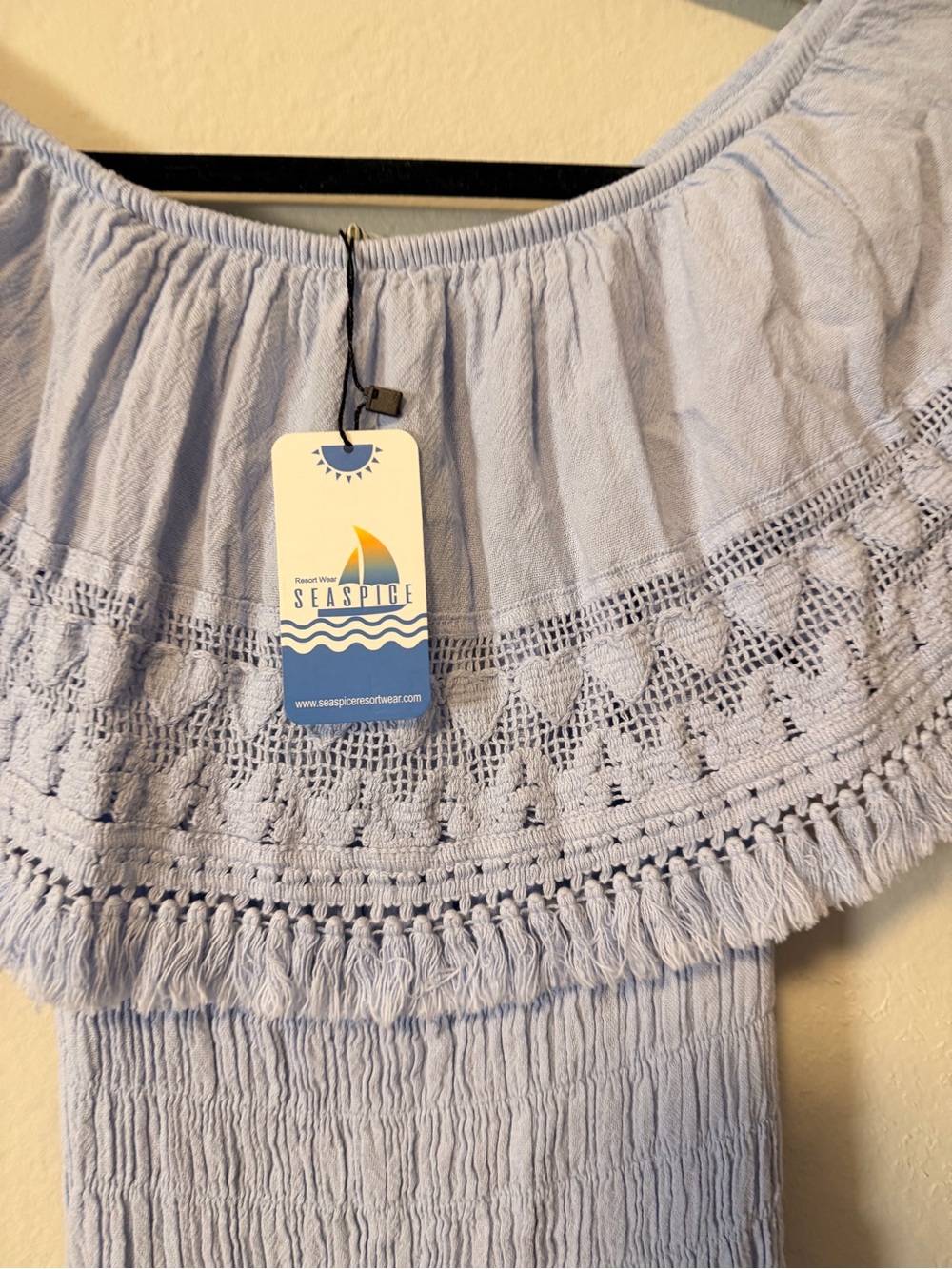 Women's Cornflower blue Crochet Tiered Skirt